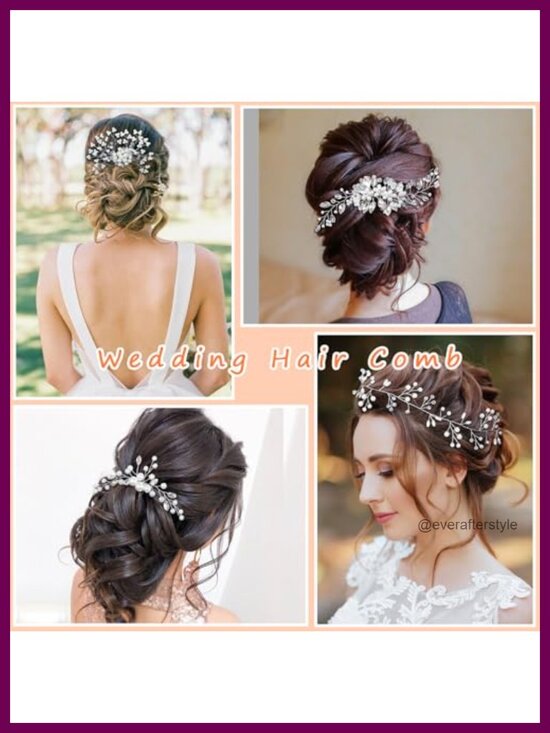 36pcs Silver Pearl Rhinestone Wedding Hair Pins Set Bridal Hair Combs